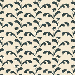 Vector abstract hand drawn leaves seamless pattern backgroud