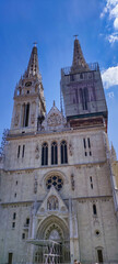 Zagreb Cathedral under reconstruction. View of the catholic church. Croatia. Europe