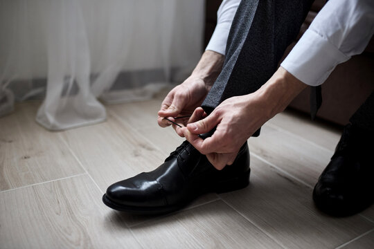 businessman clothes shoes, man getting ready for work,groom morning before wedding ceremony. Men Fashion