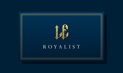 Royal vintage intial letter LE logo. - obrazy, fototapety, plakaty