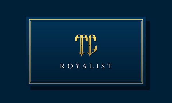 Royal Vintage Intial Letter TC Logo.