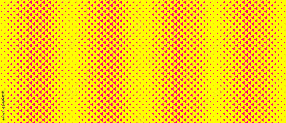 Aufkleber Bright Color Triangle Halftone Pattern Background. Cool Triangular Pop Art Texture Vector Design.