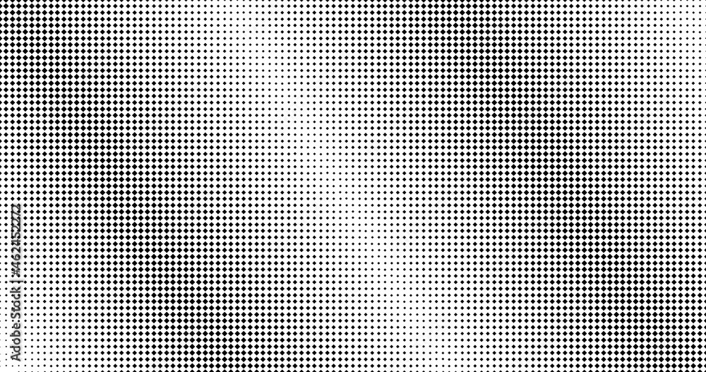 Poster monochrome gradient halftone rhombs background. pop art pattern template, texture. geometric vector 