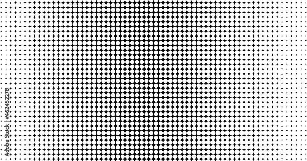 Poster monochrome gradient halftone shine dots background. pop art pattern template, texture. geometric vec