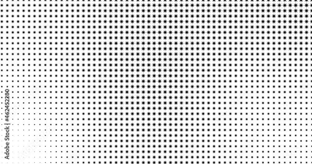 Aufkleber monochrome gradient halftone star dots background. pop art pattern template, texture. geometric vect