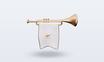 3d trumpet Cyprus flag rendering front view