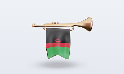 3d trumpet Malawi flag rendering front view