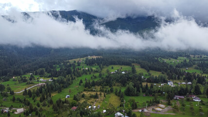 Fototapeta premium Cloudy Landscape Aerial View