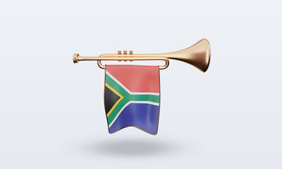 3d trumpet South Africa flag rendering front view