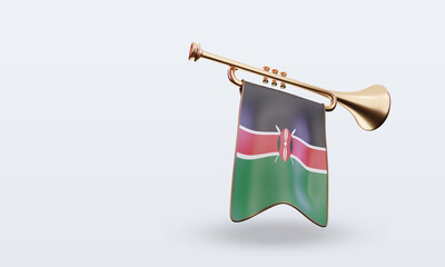 3d trumpet Kenya flag rendering left view