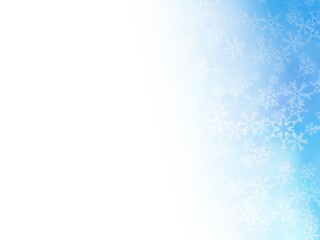 水色の雪のフレームがある背景素材