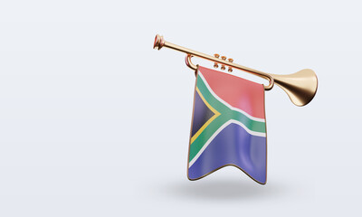 3d trumpet South Africa flag rendering left view