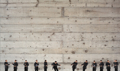 Team competing in tug of war