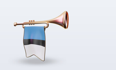 3d trumpet Estonia flag rendering right view