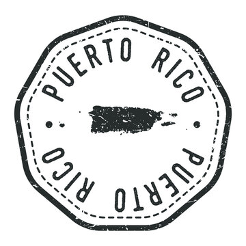 Puerto Rico Map Stamp Retro Postmark. Silhouette Postal Passport. Seal Round Vector Icon. Badge Vintage Postage Design.