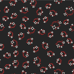 Line Water drop icon isolated seamless pattern on black background. Vector