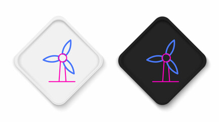 Line Wind turbine icon isolated on white background. Wind generator sign. Windmill for electric power production. Colorful outline concept. Vector