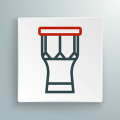 Line African percussion drum icon isolated on white background. Musical instrument. Colorful outline concept. Vector