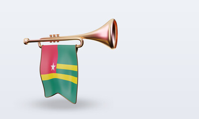 3d trumpet Togo flag rendering right view