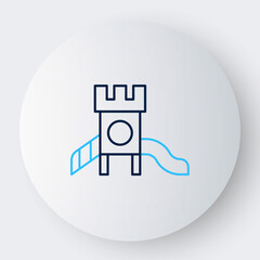 Line Slide playground icon isolated on white background. Childrens slide. Colorful outline concept. Vector