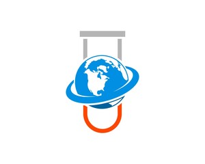 Simple bottle laboratory with earth rings inside