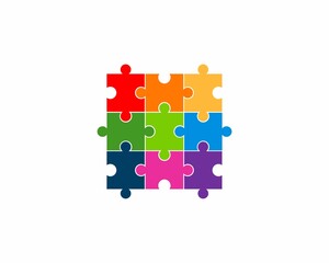 Puzzle arrangement with spectrum color