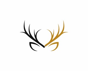 Simple abstract deer horn illustration logo