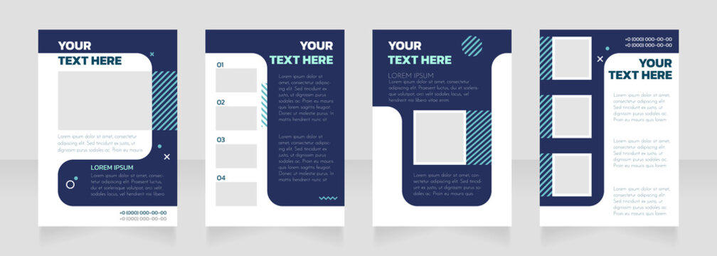 Technology production blank brochure layout design. Industry info. Vertical poster template set with empty copy space for text. Premade corporate reports collection. Editable flyer paper pages