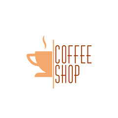 Coffee shop logo concept for restaurant isolated on white background