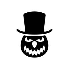 Snowman icon. Black silhouette. Front view. Vector simple flat graphic illustration. The isolated object on a white background. Isolate.