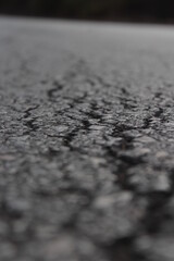 Obraz premium Road Damage Due to heavy vehicle passing by time 