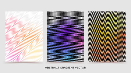 Abstract wave optical illusion  background, colorful vector illustration. Creative abstract patterns, liquid design for book cover, banner, flyer. Wavy dynamic layout, blue, yellow, orange colors.