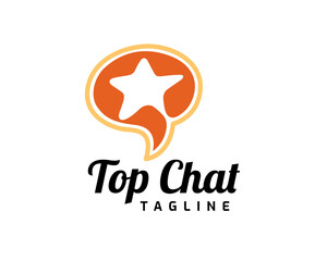 abstract Top best rate good star chat bubble talk logo template illustration