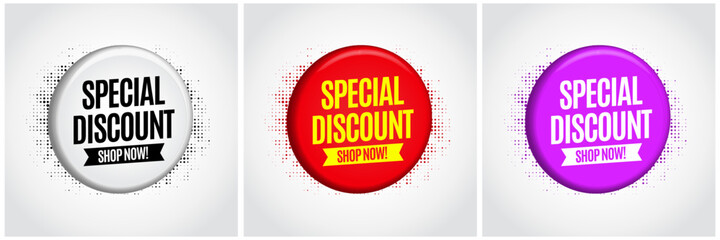 Obraz premium Special Discount , Shop Now Vector Editable Illustration