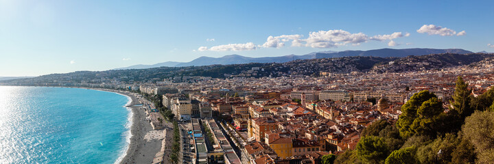 The Baie des Anges and the Promenade des Anglais in Nice