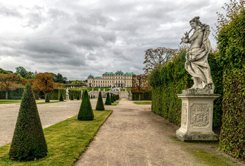Garden and Belvedere Palace in Vienna, Austria	