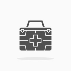 First aid kit icon. Glyph or Solid style. Vector illustration. Enjoy this icon for your project.