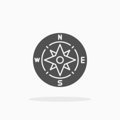 Compass icon. Glyph or Solid style. Vector illustration. Enjoy this icon for your project.