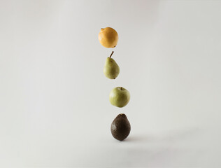 Minimalist fruit composition. Fresh and natural. Abstract background.