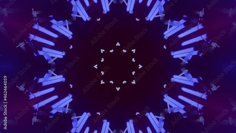 Aufkleber a 3d animation of colorful kaleidoscopic patterns revolving around a star-resembling symbol