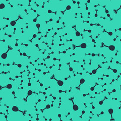 Black Punching bag icon isolated seamless pattern on green background. Vector
