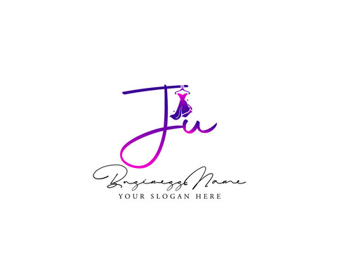 Letter JU Logo, Creative ju j u Fashion Clothing Brand, Apparel Logo For Luxury Fashion Shop