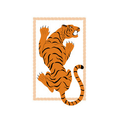 Chinese tiger growls illustration. - 462465807