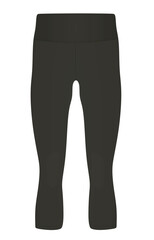 Black three quarters pants. vector illustration