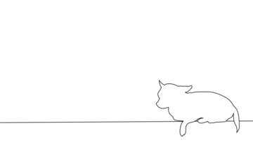 Chihuahua dog sitting design silhouette. Continuous one line drawing. Hand drawn minimalism style vector illustration