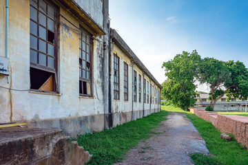 The old paper mill used to produce paper and banknotes during World War II, transformed into a new public attraction in Kanchanaburi, Thailand. (Cultural Economics with Tourism). Historical buildings.