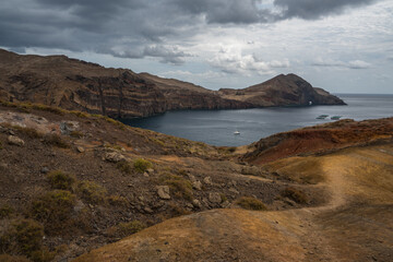 Sao Lorenzo volcano cliffs and Atlantic ocean in Madeira, Portugal