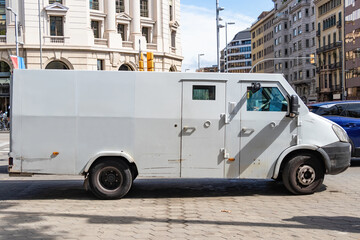 Money transport safety armored truck