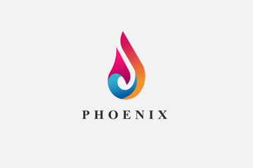 Luxury phoenix bird abstract logo design vector template, usable colorful flat logo design template for business, corporate identity, web icon and app logo design concept