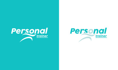 vector illustration design for personal trainer, with simple modern style, combination letter form and pictorial mark logo, font O as abstract person graphic.